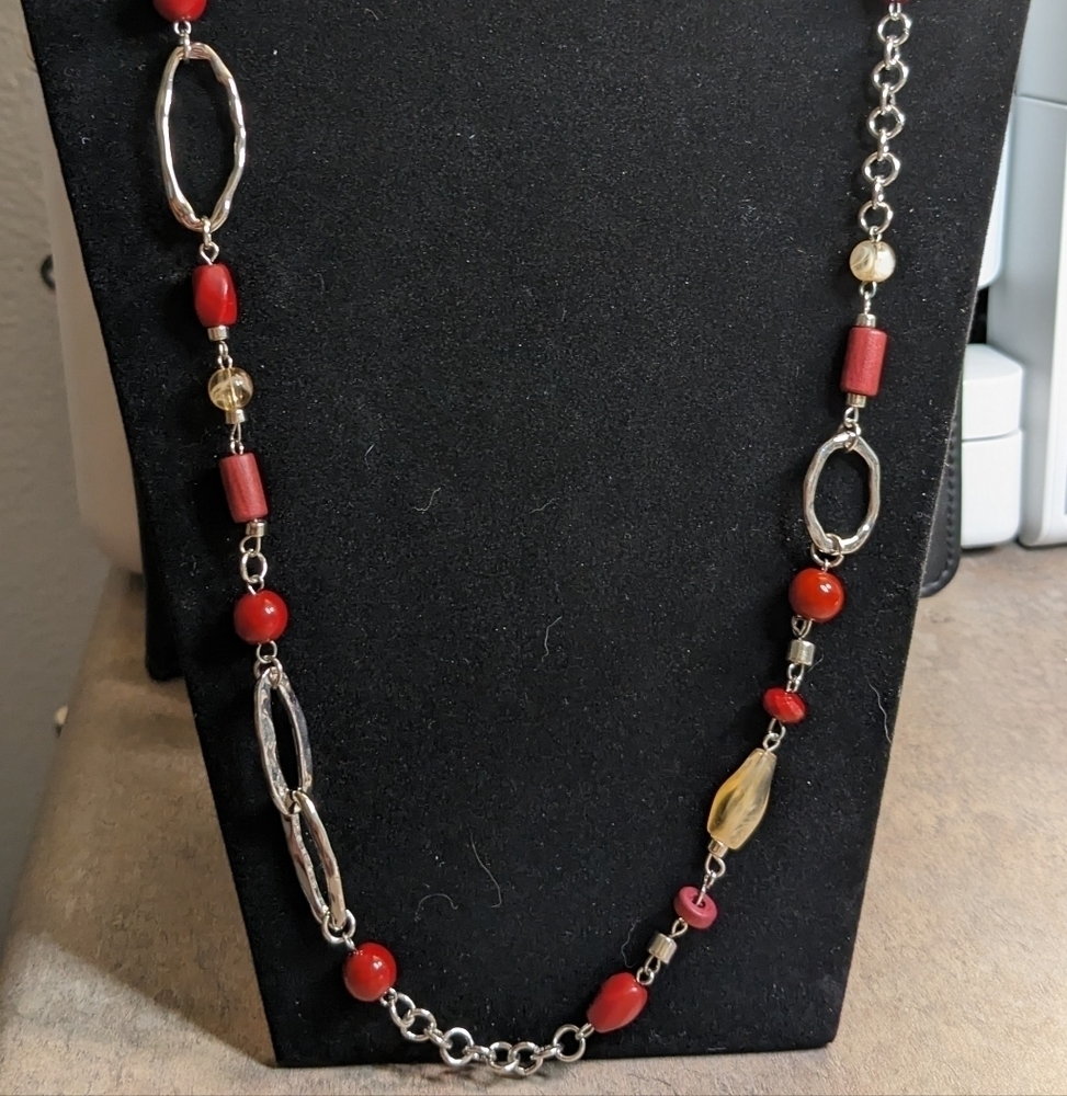 MixIt Colors Silver Tone Jeweled‎ Necklace